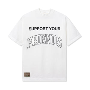 Kids Of Immigrants tee in white with support your friends print