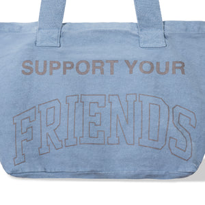 SUPPORT YOUR FRIENDS TOTE BLUE DENIM FRONT